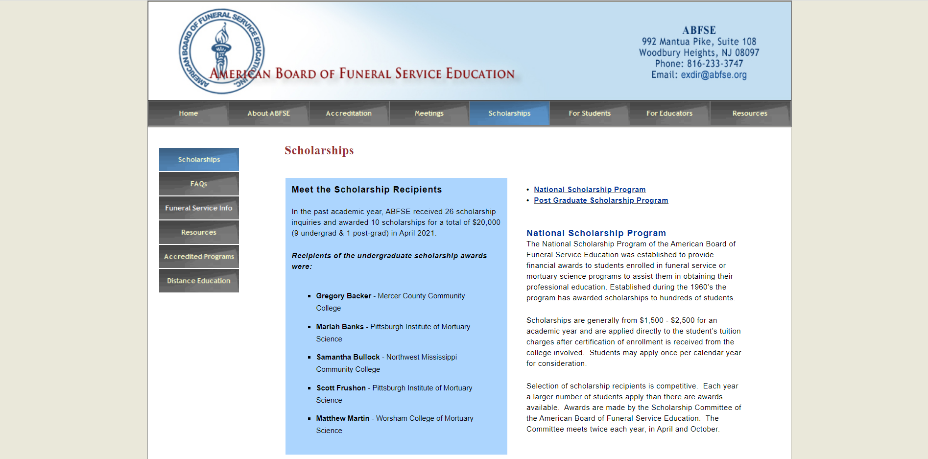 American Board of Funeral Service Education