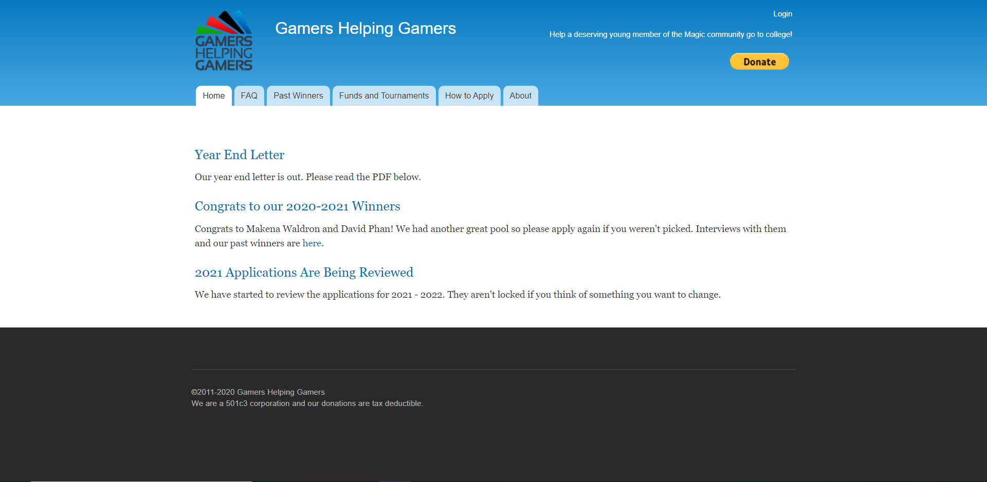 Gamers helping gamers