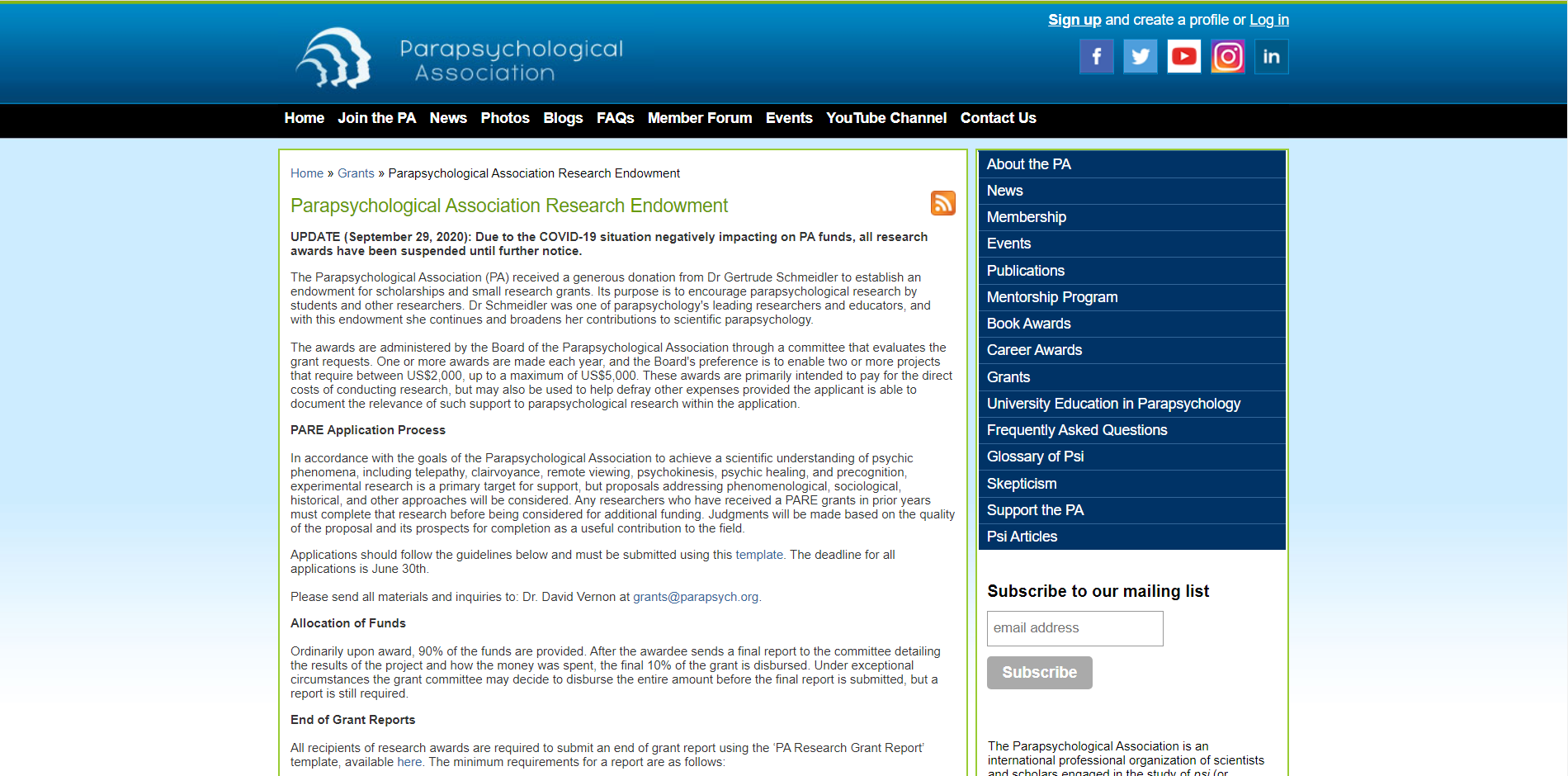 Parapsychological Association