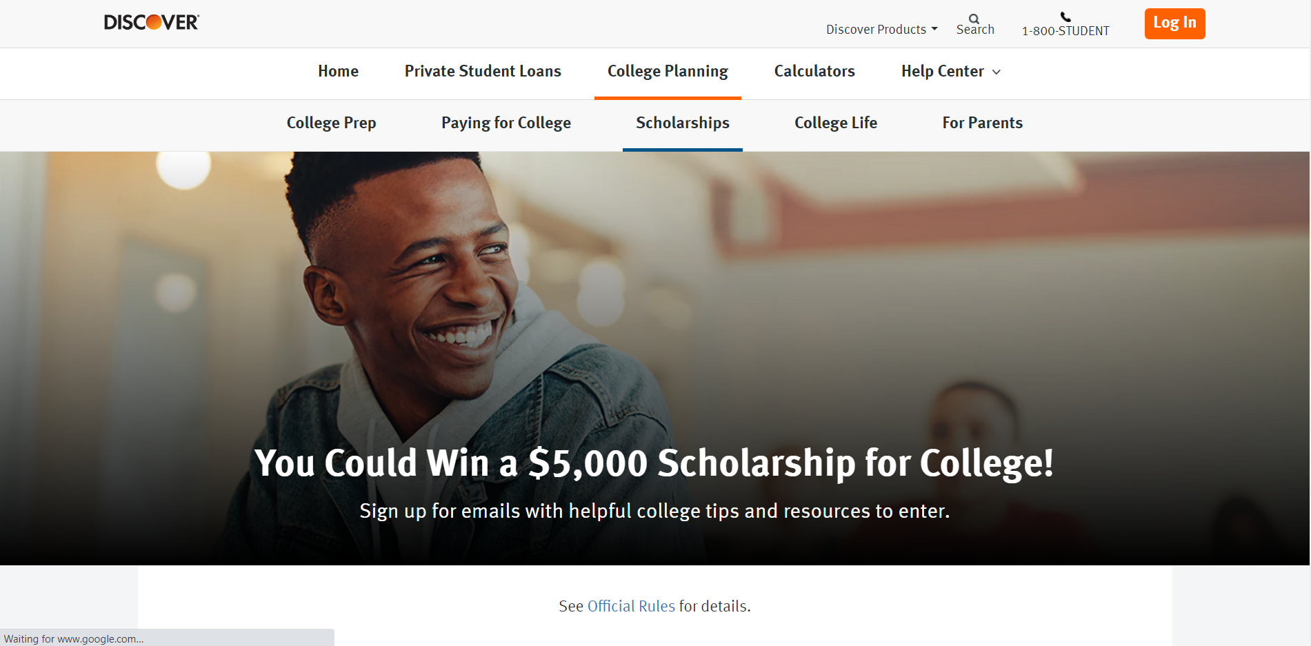 Discover scholarship award