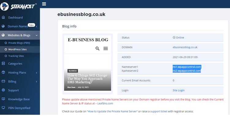 Have the Registered domain at other registry