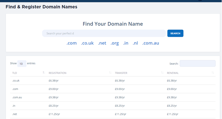 Register a Domain Name for your site